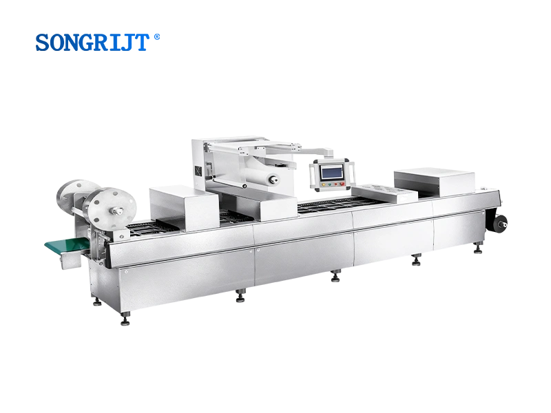 Автоматическая машина для упаковки в жесткую пленку Stretch в модифицированной атмосфере с использованием вакуума